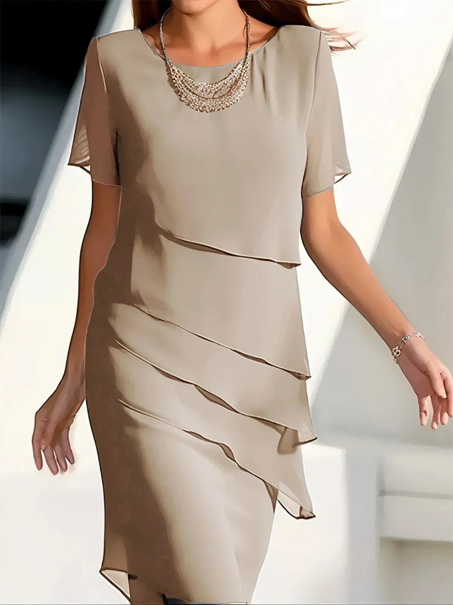 Monica - Midi-Kleid mit kurzen Ärmeln