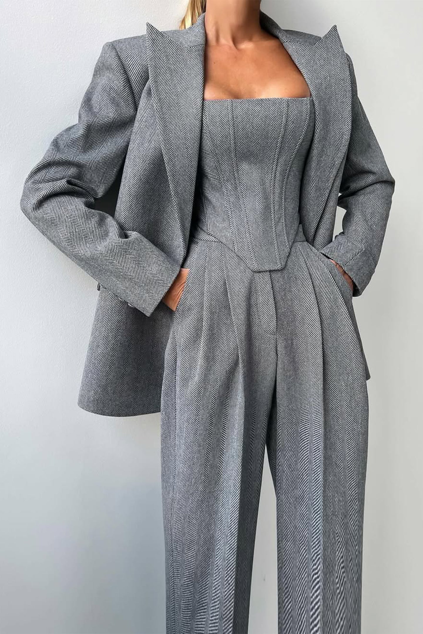 Dolcia - Dreiteiliges Set mit doppelreihigem Blazer