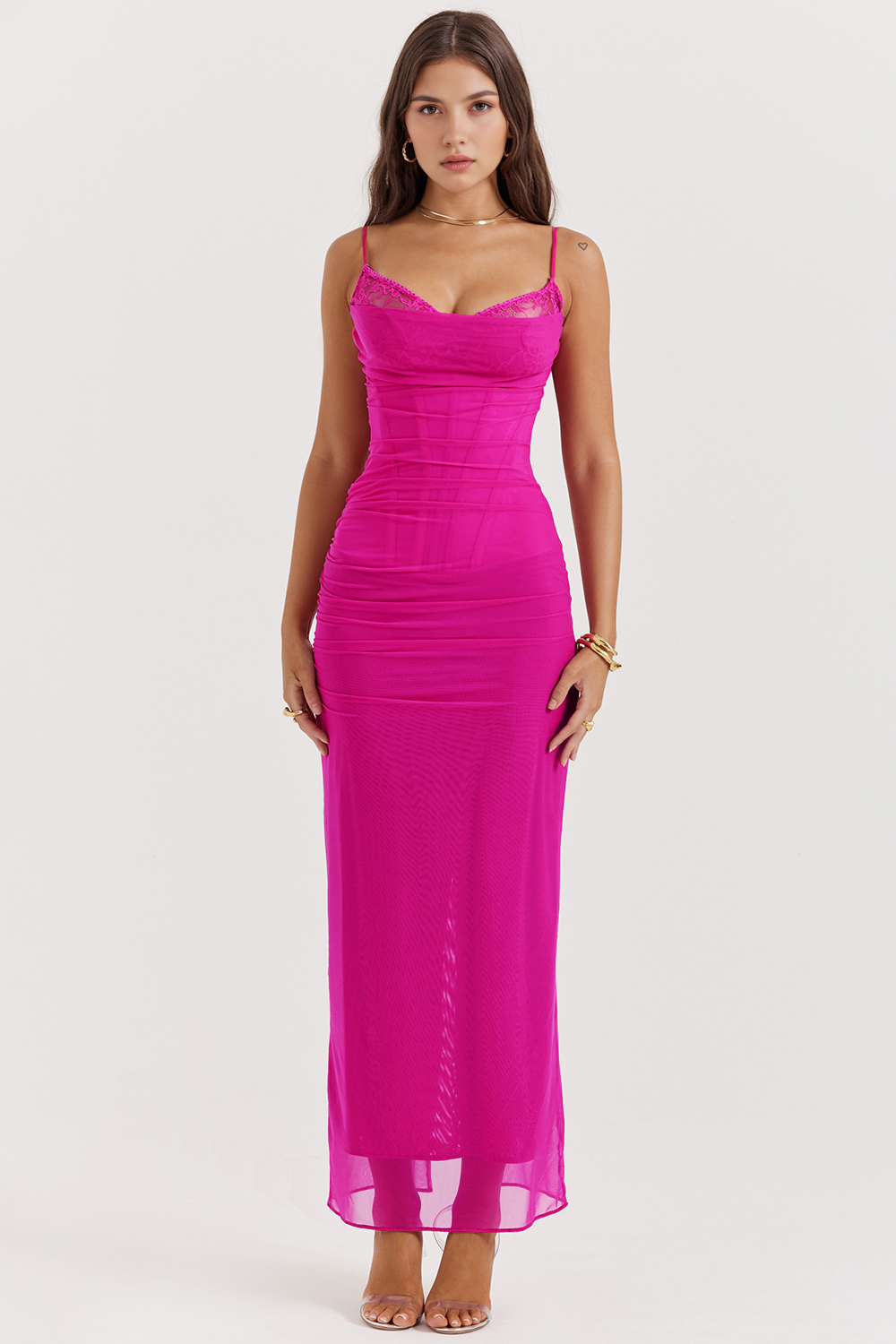 Aurela - Spitzen Mesh Kleid
