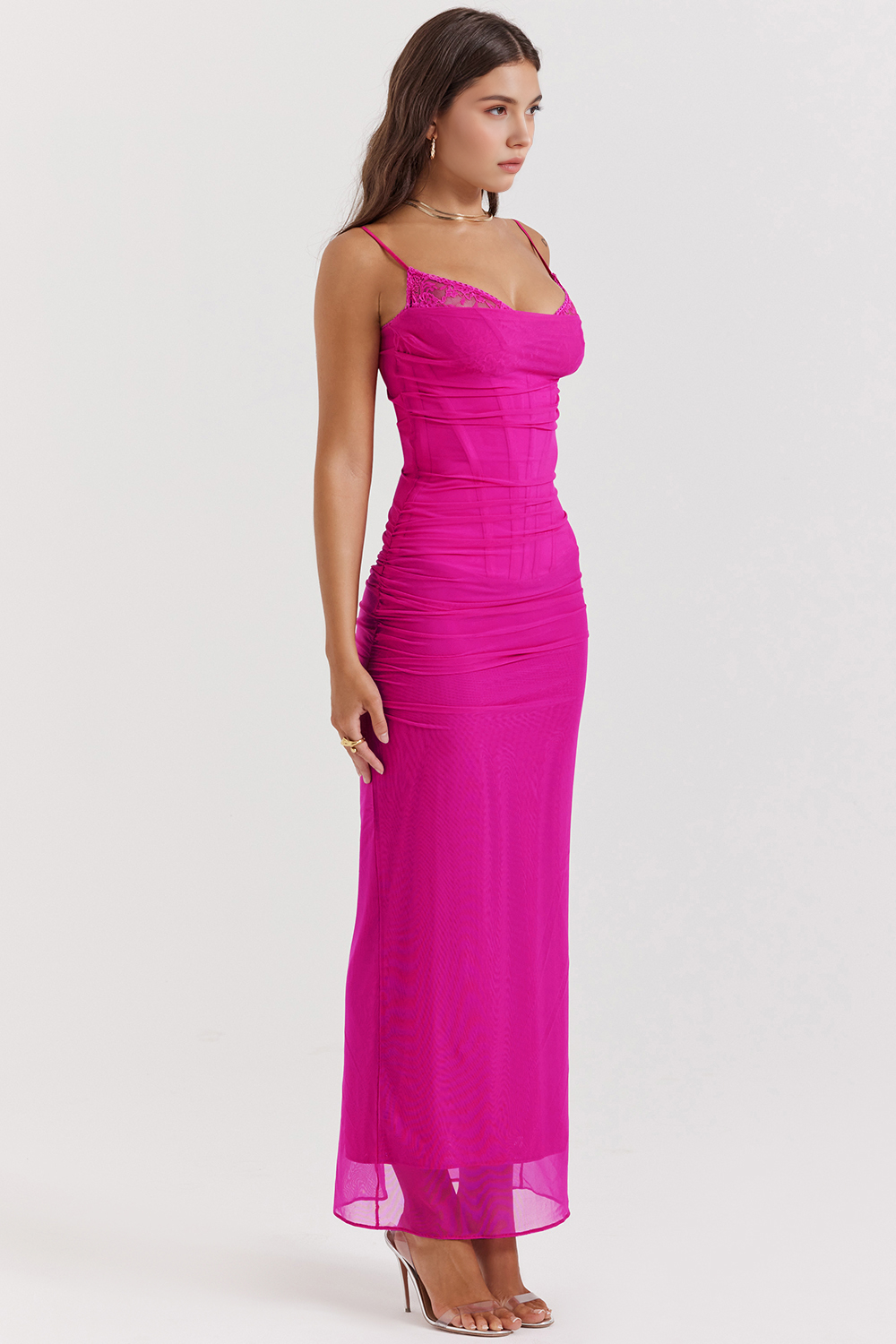 Aurela - Spitzen Mesh Kleid
